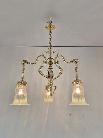 Samuel.S.Messenger & Sons, Birmingham | Cast-Brass Art Nouveau Electrolier | 1901 - Image 2