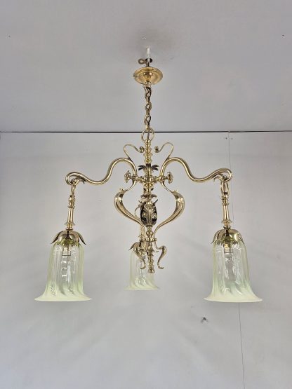 Samuel.S.Messenger & Sons, Birmingham | Cast-Brass Art Nouveau Electrolier | 1901 - Image 3