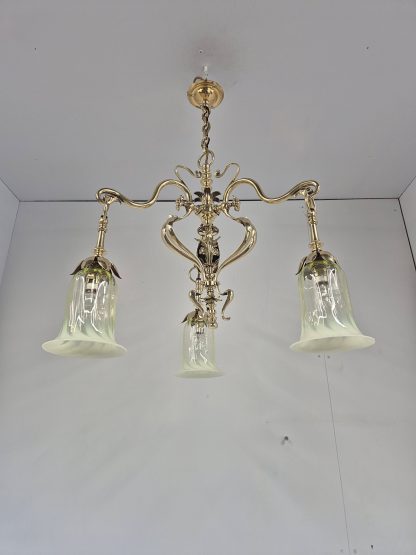 Samuel.S.Messenger & Sons, Birmingham | Cast-Brass Art Nouveau Electrolier | 1901 - Image 5