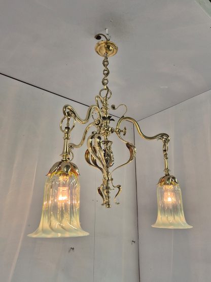 Samuel.S.Messenger & Sons, Birmingham | Cast-Brass Art Nouveau Electrolier | 1901 - Image 6