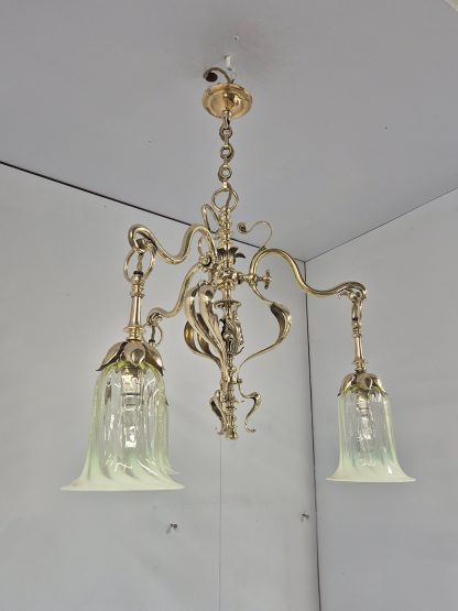 Samuel.S.Messenger & Sons, Birmingham | Cast-Brass Art Nouveau Electrolier | 1901 - Image 7
