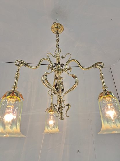Samuel.S.Messenger & Sons, Birmingham | Cast-Brass Art Nouveau Electrolier | 1901 - Image 8