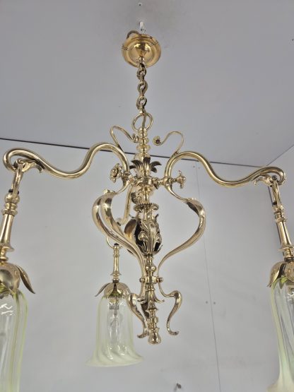 Samuel.S.Messenger & Sons, Birmingham | Cast-Brass Art Nouveau Electrolier | 1901 - Image 9