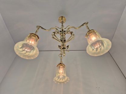 Samuel.S.Messenger & Sons, Birmingham | Cast-Brass Art Nouveau Electrolier | 1901 - Image 10
