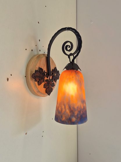 Grandes Verreries de Croismare | 2 Pate-de-verre Wall Lights | France c.1930 - Image 2