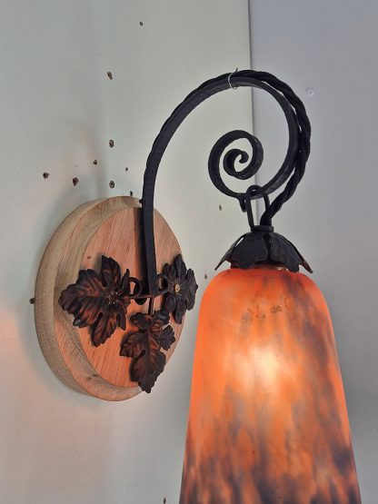 Grandes Verreries de Croismare | 2 Pate-de-verre Wall Lights | France c.1930 - Image 8