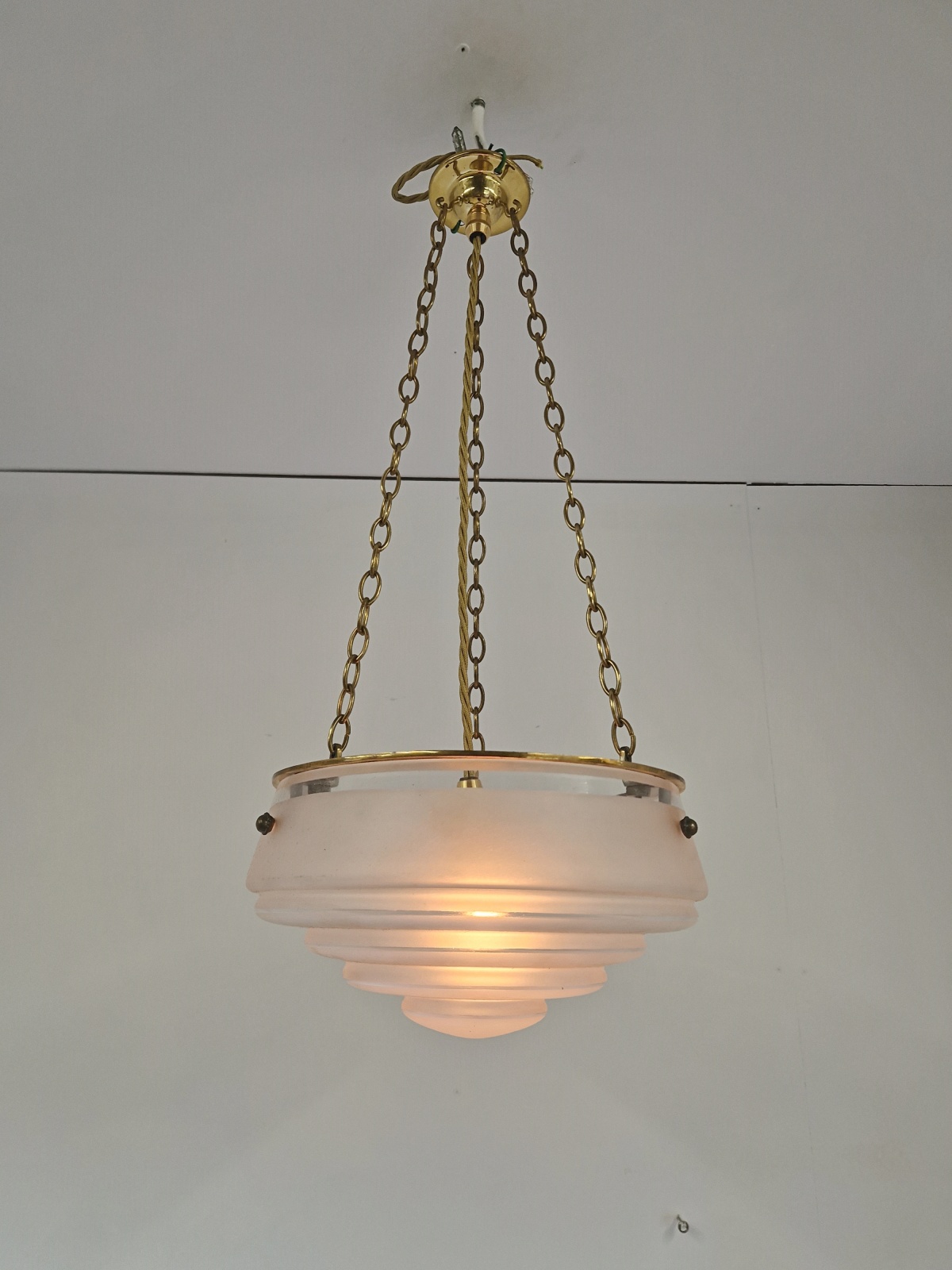 Style of Ernst-Marius Sabino | 2 Small Art Deco Plafonniers | France c.1930 - Image 2